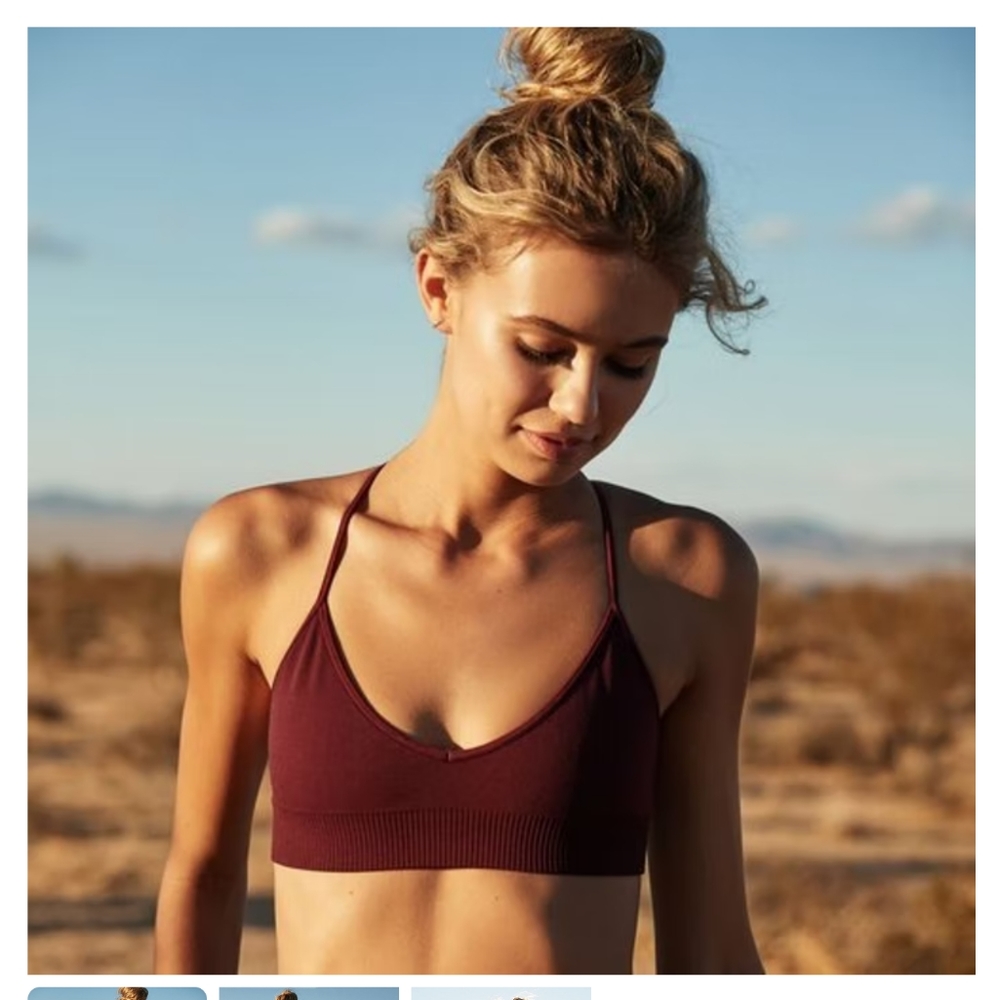 Spiritual Gangster | NWT Triangle Bra - Wine, Size XS/S